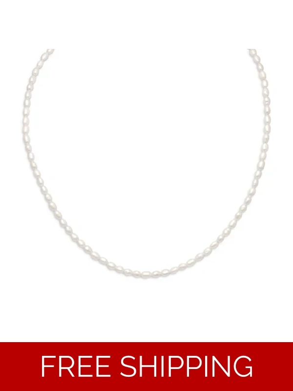 13"+2" 14/20 Gold Filled Cultured Freshwater Rice Pearl Necklace